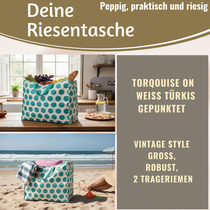 KI-generiertes Bild,XXL Jumbo Bag Turquoise Spotlight 55cm Aufbewahrungstasche Einkaufstasche