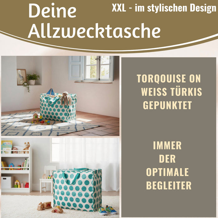 KI-generiertes Bild,XXL Jumbo Bag Turquoise Spotlight 55cm Aufbewahrungstasche Einkaufstasche