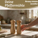 KI-generiertes Bild,Holz Salzstreuer & Pfeffermühle FSC Bambus 16,4cm Keramikmahlwerk Gewürzmühle