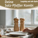KI-generiertes Bild,Holz Salzstreuer & Pfeffermühle FSC Bambus 16,4cm Keramikmahlwerk Gewürzmühle