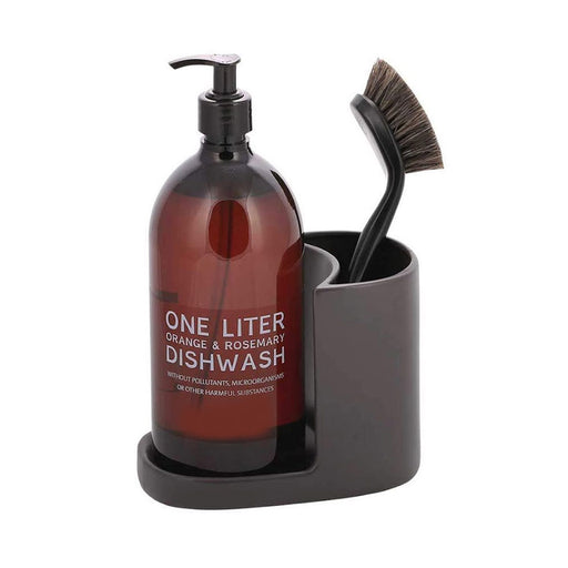 KI-generiertes Bild Design Spülbecken Organizer Grau Braun Waschbecken Schwammhalter Schwammablage