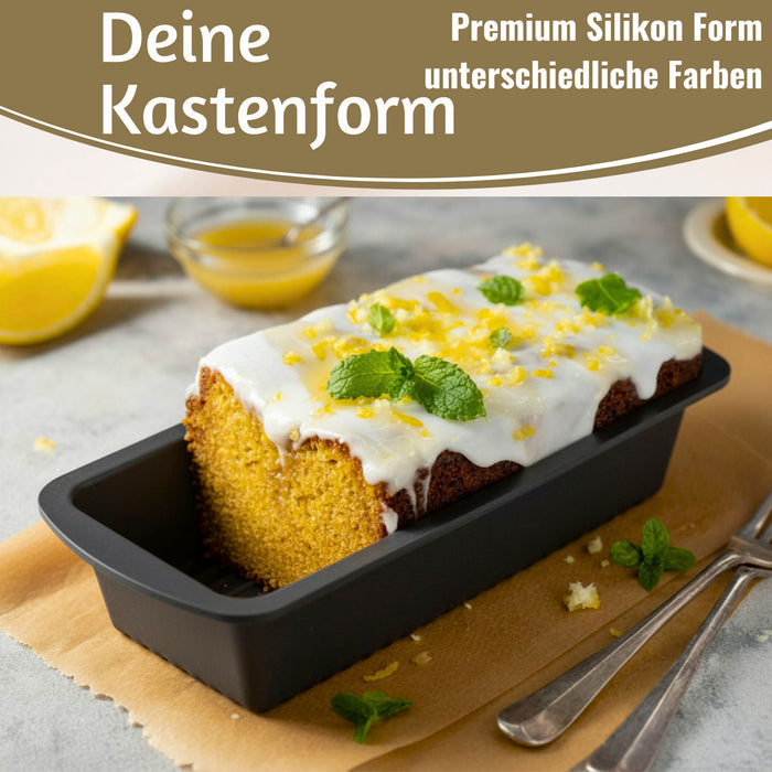 KI-generiertes Bild,2x Silikon Königskuchenform 25cm Backform Kuchenform Kastenform Brotbackform
