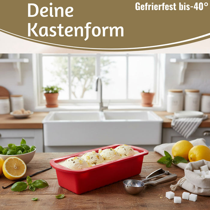 KI-generiertes Bild,2x Silikon Königskuchenform 25cm Backform Kuchenform Kastenform Brotbackform