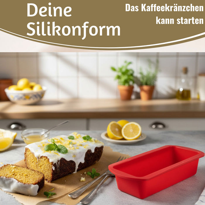 KI-generiertes Bild,2x Silikon Königskuchenform 25cm Backform Kuchenform Kastenform Brotbackform