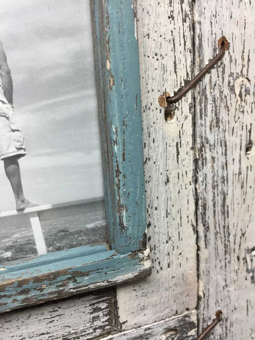 KI-generiertes Bild,Vintage Holz Bilderrahmen 10x15cm Weiß Maritim Aufsteller Fotorahmen
