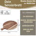 KI-generiertes Bild,Mango Holz Schneidebrett 40cm Griff Rund Vesperbrett Tranchierbrett Massiv