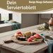 XL Holz Pizzateller 40cm FSC Akazie Griff Rund Servierbrett Vesperbrett Massiv