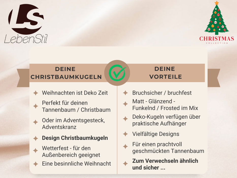 KI-generiertes Bild,30 Kunststoff Weihnachtskugeln Orange 4cm-6cm Baumkugel Dekokugel