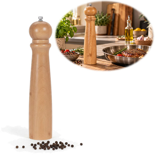 KI-generiertes Bild XL Holz Salzmühle & Pfeffermühle FSC Bambus 31cm Keramikmahlwerk Gewürzmühle