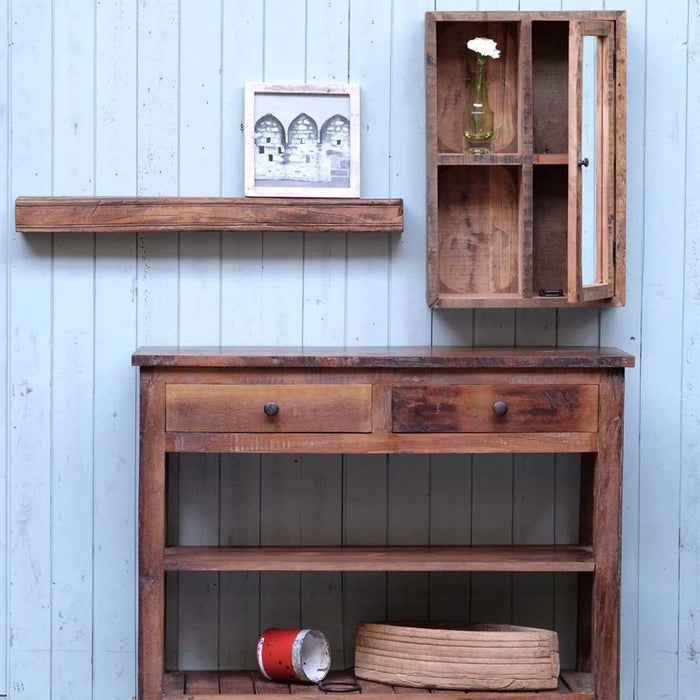 KI-generiertes Bild,XL Holz Wandregal Bilderregal 80cm Braun Fundholz Wandboard Bilderrahmenleiste Ablage