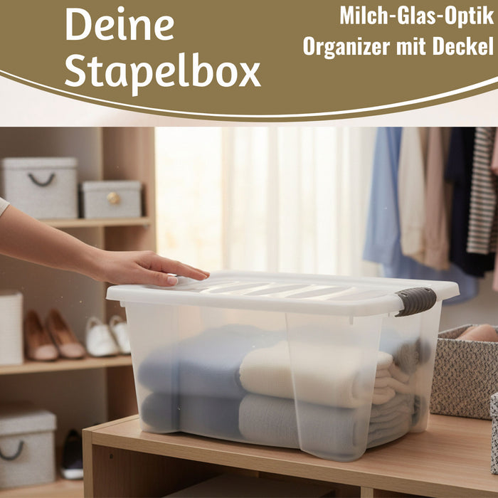 KI-generiertes Bild,XL Stapelbox Allzweckbox 3´er Set 40x28cm ?? mit Deckel Transportbox Stapelkiste