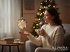 KI-generiertes Bild,XL Deko Glas Lichtkugel 30LED 14cm Gold Braun Glaskugel Timer Batterie Anhängen