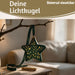 KI-generiertes Bild,XL Deko Glas Lichtkugel 15LED 15cm Herz Petrol Gold Sterne Timer Batterie Anhängen