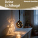 KI-generiertes Bild,XL Deko Glas Lichtkugel 15LED 14cm Gold drehbar Timer Batterie Anhängen