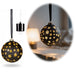 KI-generiertes Bild Deko Glas Lichtkugel 15LED 14cm Kugel Schwarz Gold Glaskugel Timer Batterie Anhängen