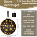 KI-generiertes Bild,XL Deko Glas Lichtkugel 15LED 14cm Gold drehbar Timer Batterie Anhängen