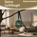 KI-generiertes Bild,XL Deko Glas Lichtkugel 15LED 15cm Herz Petrol Gold Sterne Timer Batterie Anhängen