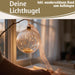 KI-generiertes Bild,XL Deko Glas Lichtkugel 30LED 14cm Gold Rose Glaskugel Timer Batterie Anhängen