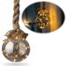 KI-generiertes Bild XL LED Deko Glas Lichtkugel 14cm Hanf-Tau Timer WarmWeiß Batterie Sisal-Seil