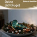 KI-generiertes Bild,XL Deko Glas Lichtkugel 10 LED 27cm Zapfen Silber Glaskugel Timer Batterie Anhängen