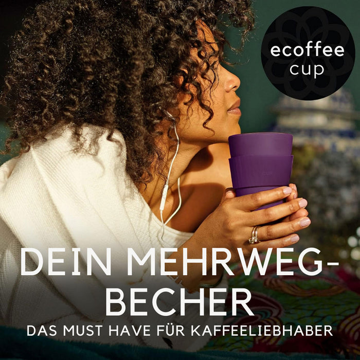 KI-generiertes Bild,Ecoffee Cup 400ml Dark Energy Blau PLA Coffee to Go Becher Wiederverwendbar