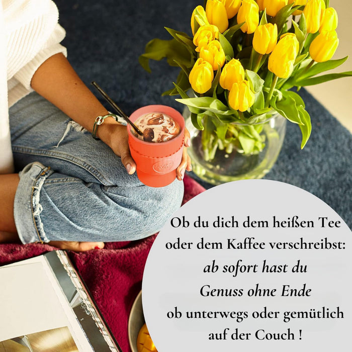 KI-generiertes Bild,Ecoffee Cup 400ml Bay of Fires PLA Coffee to Go Becher Wiederverwendbar